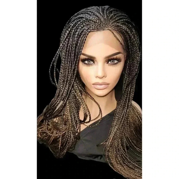 Braided wigs , handmade, long wig , ombre wig, box braids with cornro… - Picture 2 of 15